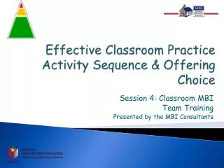 Effective Classroom Practice Activity Sequence &amp; Offering Choice
