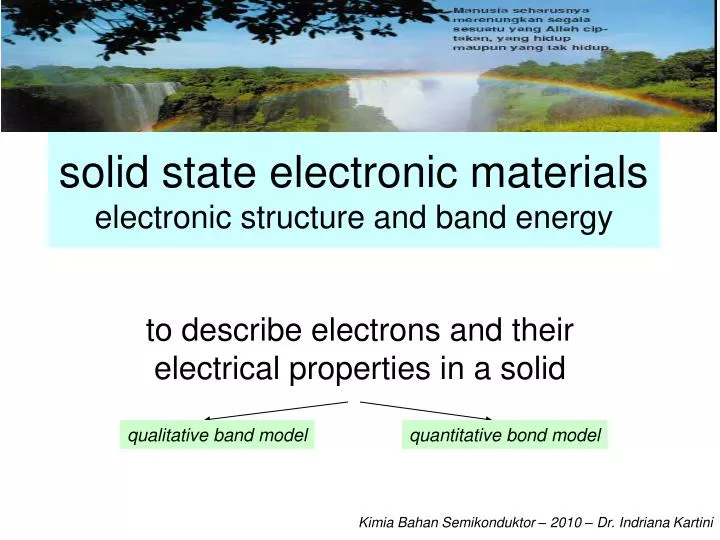 solid state electronic materials electronic structure and band energy