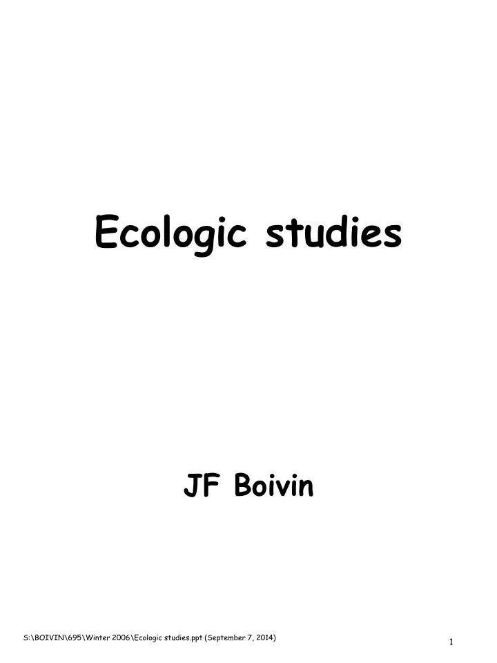 ecologic studies