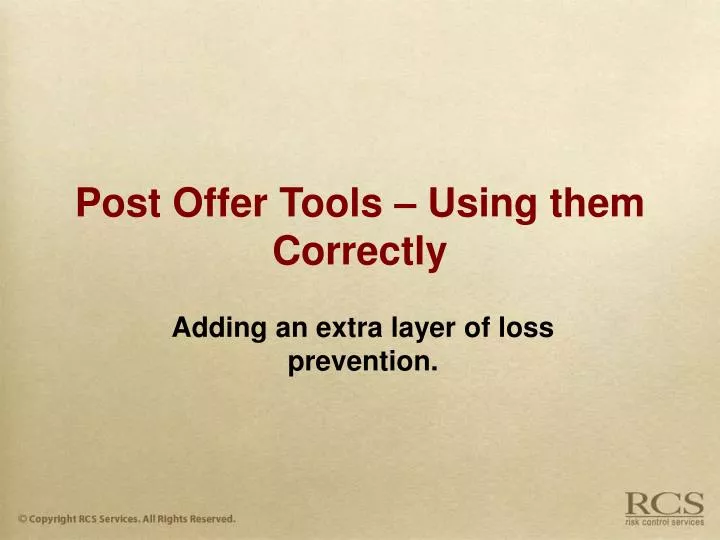 post offer tools using them correctly