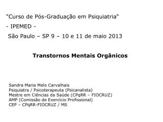 transtornos mentais org nicos