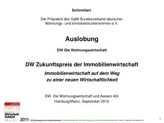 schirmherr der pr sident des gdw bundesverband deutscher wohnungs und immobilienunternehmen e v