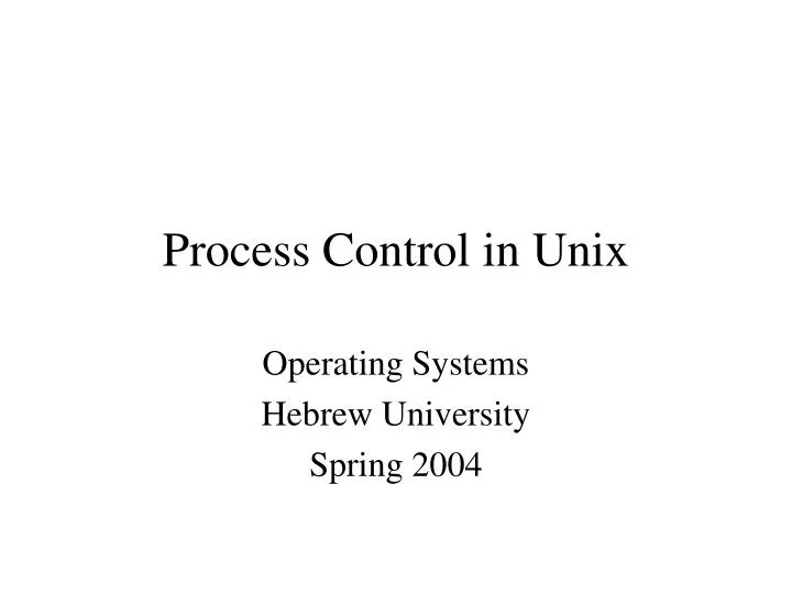process control in unix