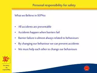 Personal responsibility for safety