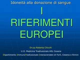 i riferimenti europei