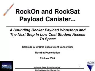 RockOn and RockSat Payload Canister...