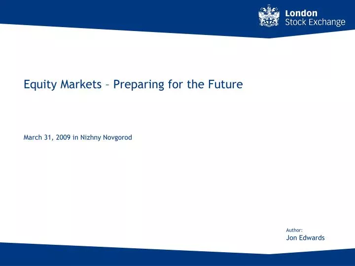 equity markets preparing for the future