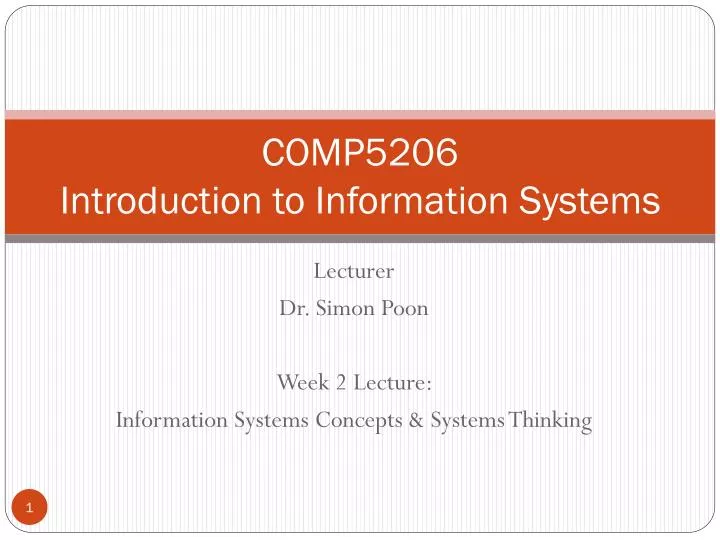 comp5206 introduction to information systems