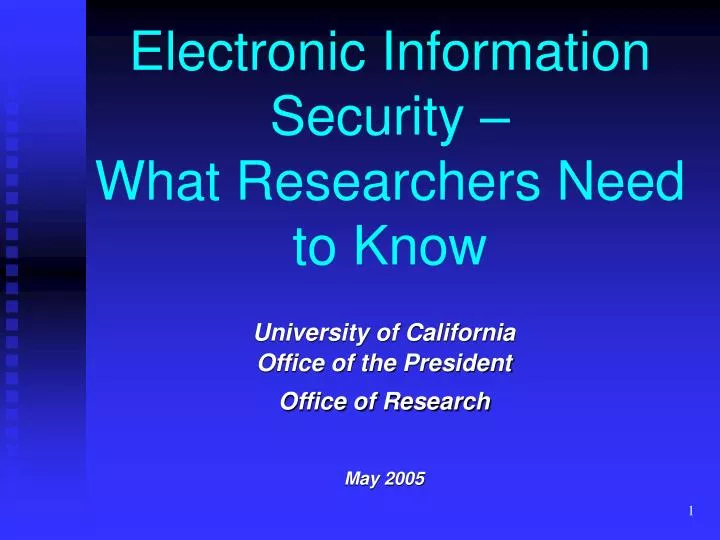 electronic information security what researchers need to know