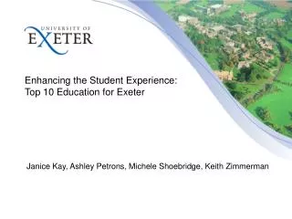 Enhancing the Student Experience: Top 10 Education for Exeter