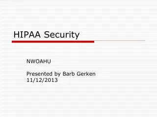 HIPAA Security