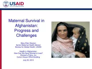 Maternal Survival in Afghanistan: Progress and Challenges