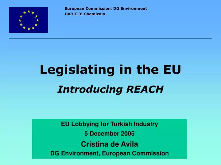 legislating in the eu introducing reach