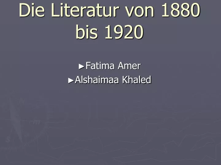 die literatur von 1880 bis 1920