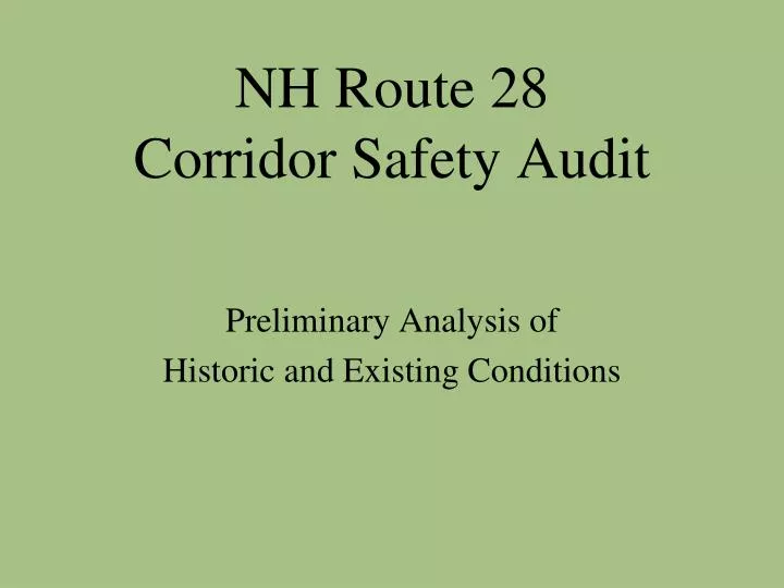 nh route 28 corridor safety audit