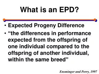 What is an EPD?