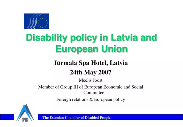 disability policy in latvia and european union