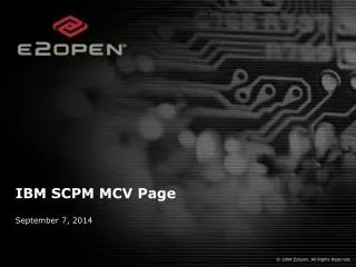 IBM SCPM MCV Page