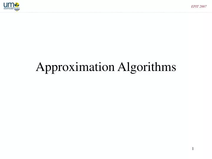 approximation algorithms