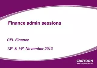 Finance admin sessions