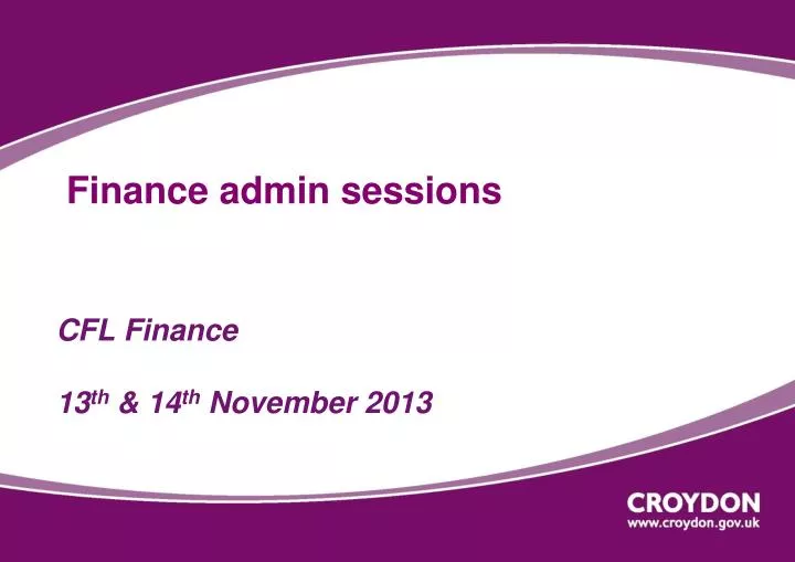 finance admin sessions