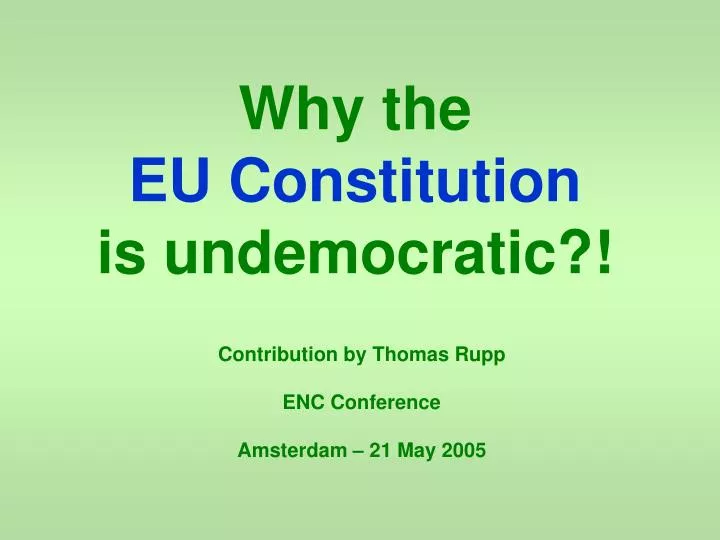 why the eu constitution is undemocratic