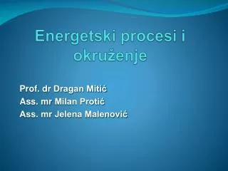 energetski procesi i okru enje