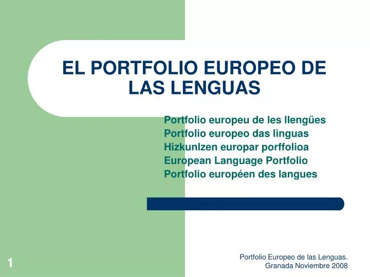 el portfolio europeo de las lenguas