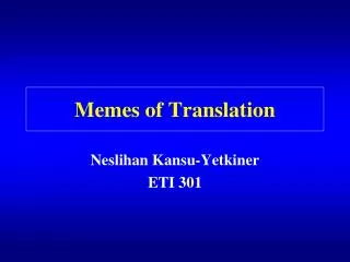 Memes of Translation