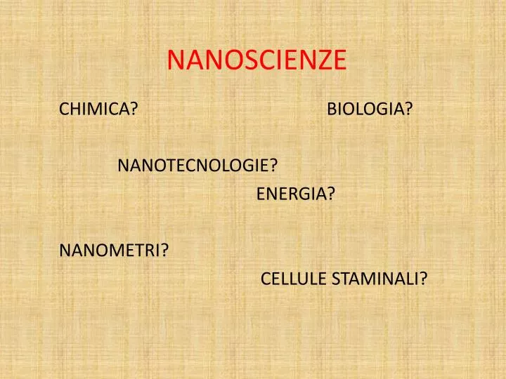 nanoscienze