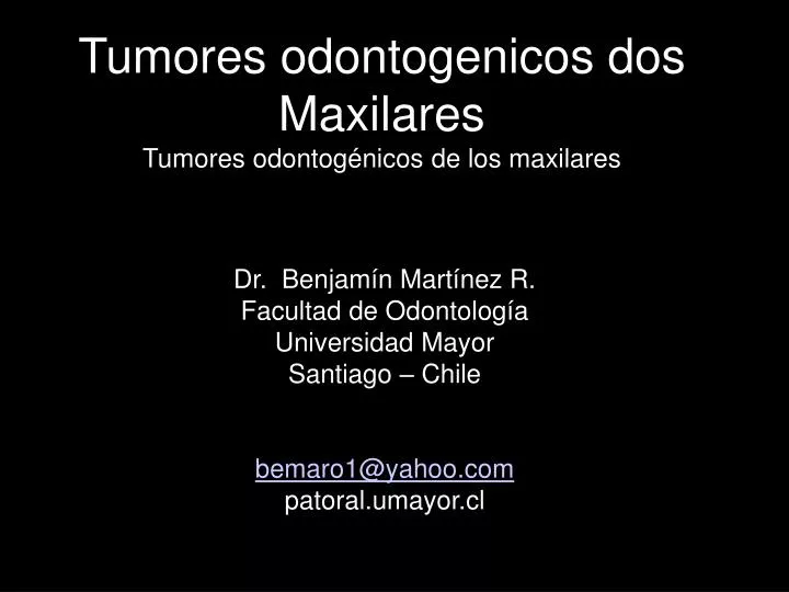 tumores odontogenicos dos maxilares tumores odontog nicos de los maxilares