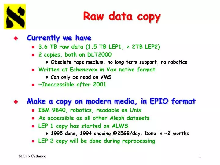 raw data copy