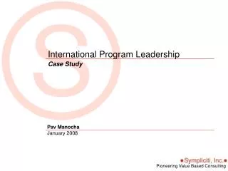 International Program Leadership