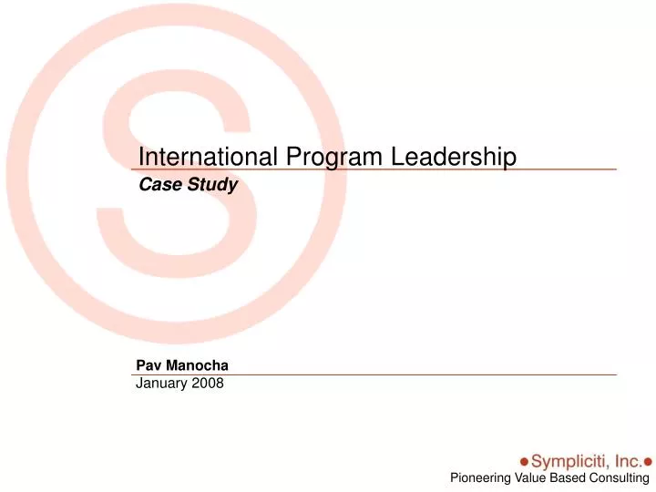 international program leadership
