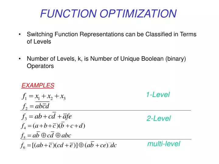 function optimization