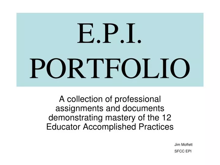 e p i portfolio