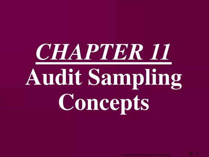 chapter 11 audit sampling concepts