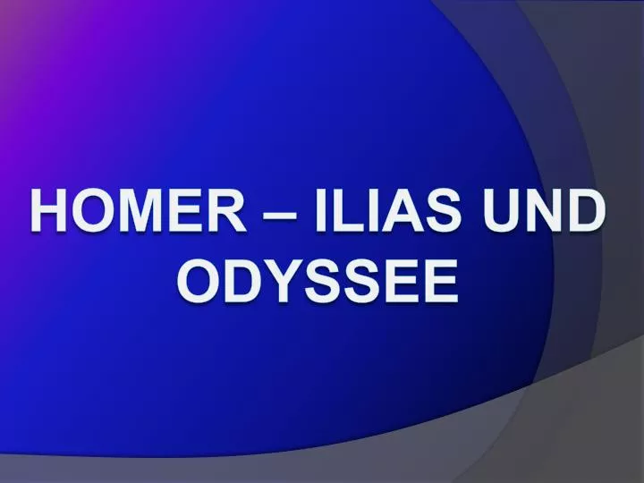 homer ilias und odyssee