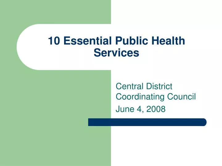 10 essential public health services