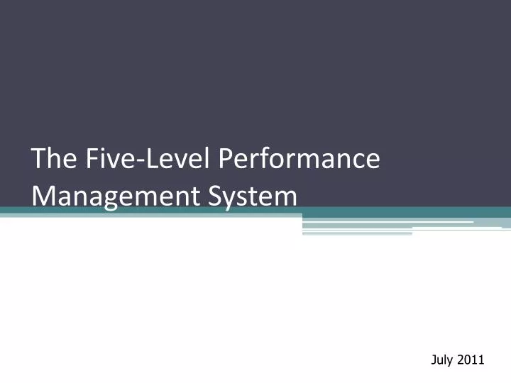 the five level performance management system