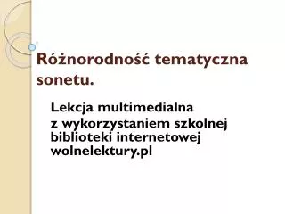 r norodno tematyczna sonetu