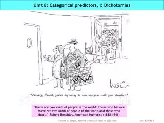 Unit 8: Categorical predictors, I: Dichotomies