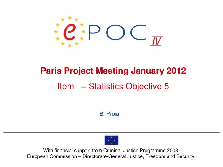 paris project meeting january 2012 item statistics objective 5