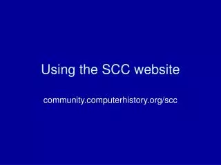 Using the SCC website