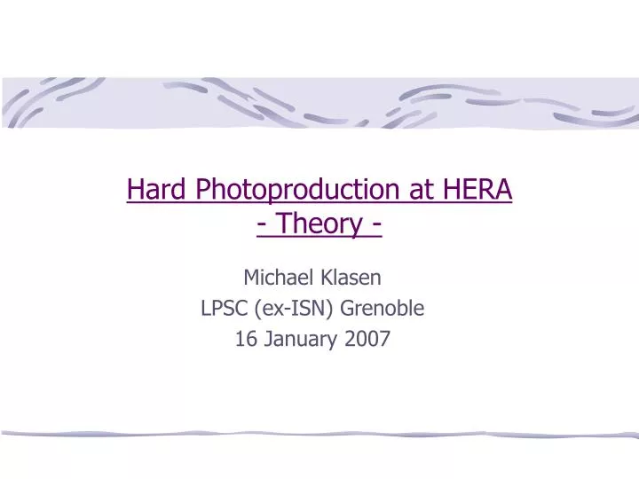 hard photoproduction at hera theory
