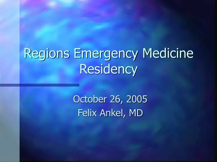 regions emergency medicine residency