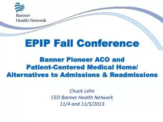 EPIP Fall Conference Banner Pioneer ACO and