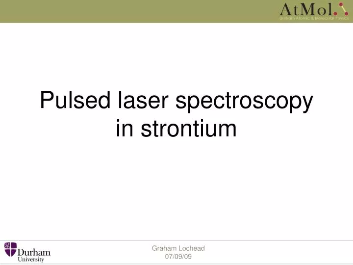 pulsed laser spectroscopy in strontium