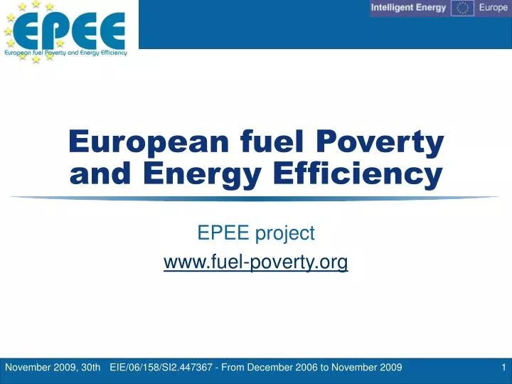 european fuel poverty and energy efficiency