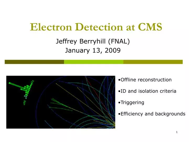 electron detection at cms